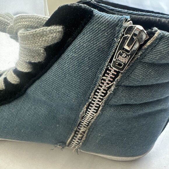 Golden Goose NWB Suede/leather Slide hightop Classic sneakers black/blue size 42 - Picture 16 of 16